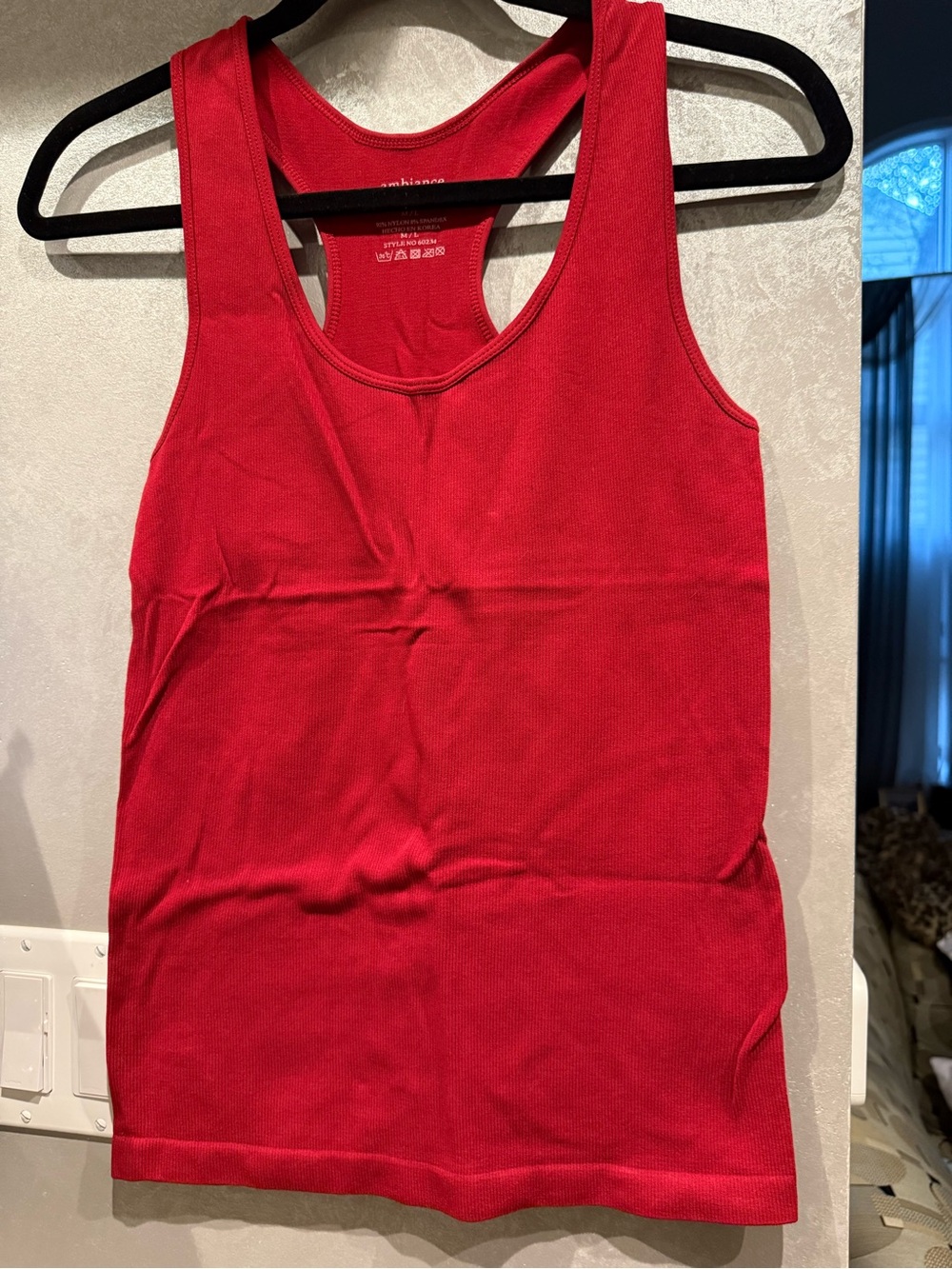 Ambiance Bright Red Ribbed Racerback Tank